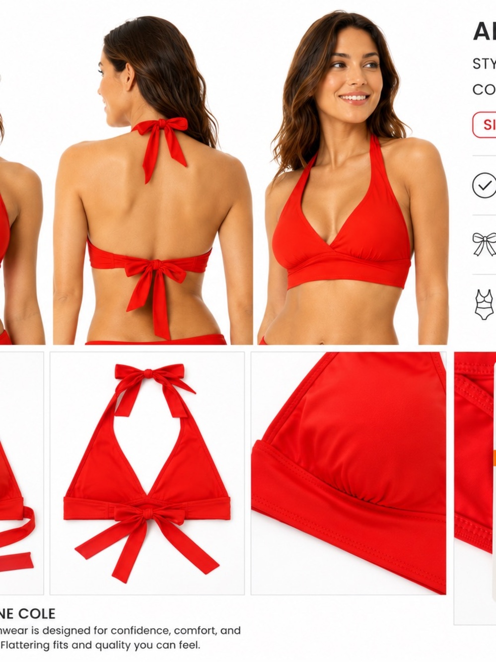 Anne Cole Women's Live in Color Halter Bikini Top Size S